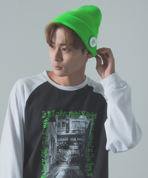 SIDEWAY STANCE(サイドウェイスタンス)の「【SIDEWAY STANCE】缶バッジ付き ニットキャップ(ニットキャップ/ビーニー・メンズ・杢グレー/ブルー/チャコール/パープル/グリーン/ブラック系/イエロー/ライトイエロー/ライトグリーン/ホワイト/ブラック系1/ブラック/ブラック系2/レッド/ブラウン/ベージュ・FREE)」の20枚目の写真