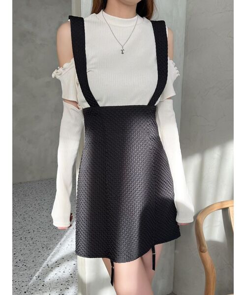 EATME(イートミー)の「カットショルダーリブTOP【アームウォーマー付き】(Tシャツ/カットソー・レディース・アイボリー/ブルー/ブラック・FREE)」の8枚目の写真