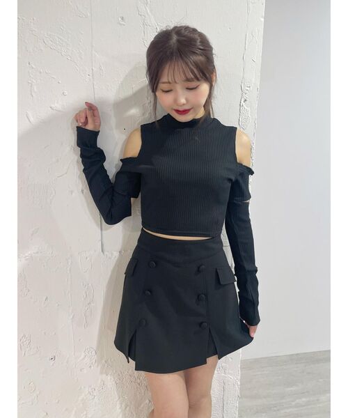 EATME イートミー 新品タグ付き カットアウトショルダーリブTOP カットアウトショルダーリブTOP[品番：MKSW0062727]｜EATME