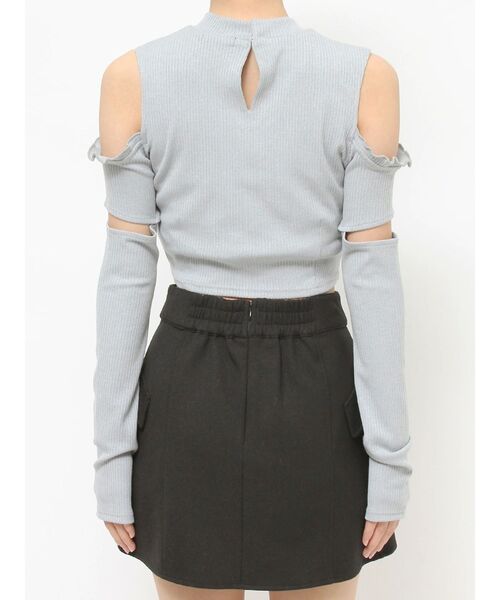 EATME(イートミー)の「カットショルダーリブTOP【アームウォーマー付き】(Tシャツ/カットソー・レディース・アイボリー/ブルー/ブラック・FREE)」の22枚目の写真