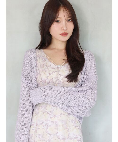 MERCURYDUO(マーキュリーデュオ)の「透かし編みラメ混ボレロカーディガン(カーディガン/ボレロ・レディース・ライトグレー/オフホワイト/ラベンダー/ベージュ・FREE)」の5枚目の写真