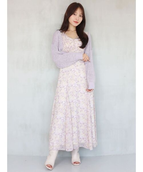 MERCURYDUO(マーキュリーデュオ)の「透かし編みラメ混ボレロカーディガン(カーディガン/ボレロ・レディース・ライトグレー/オフホワイト/ラベンダー/ベージュ・FREE)」の9枚目の写真