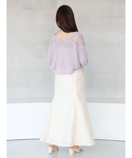 MERCURYDUO(マーキュリーデュオ)の「透かし編みラメ混ボレロカーディガン(カーディガン/ボレロ・レディース・ライトグレー/オフホワイト/ラベンダー/ベージュ・FREE)」の13枚目の写真