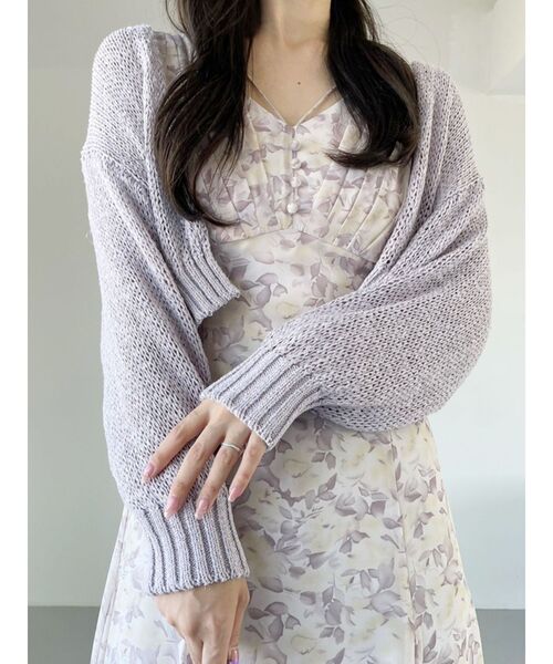MERCURYDUO(マーキュリーデュオ)の「透かし編みラメ混ボレロカーディガン(カーディガン/ボレロ・レディース・ライトグレー/オフホワイト/ラベンダー/ベージュ・FREE)」の17枚目の写真
