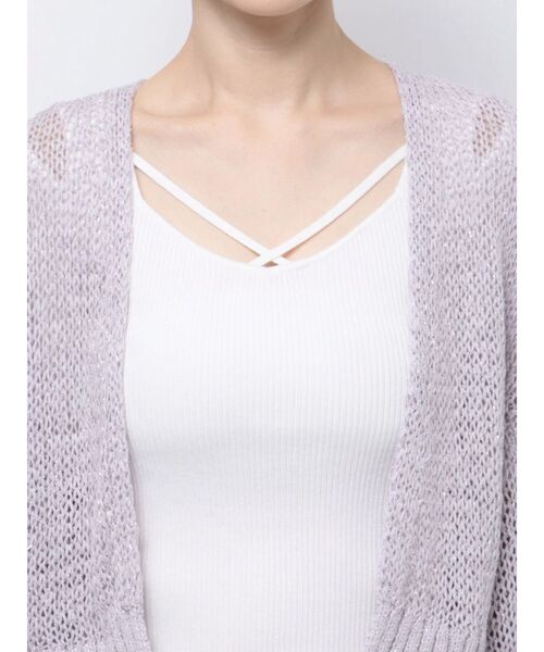 MERCURYDUO(マーキュリーデュオ)の「透かし編みラメ混ボレロカーディガン(カーディガン/ボレロ・レディース・ライトグレー/オフホワイト/ラベンダー/ベージュ・FREE)」の14枚目の写真