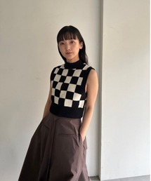 【emmi atelier】ハーフジップノースリブニット