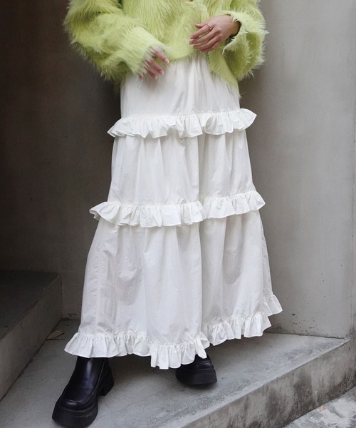 CORNERS（コーナーズ）の「ナイロンタフタフリルティアードスカート