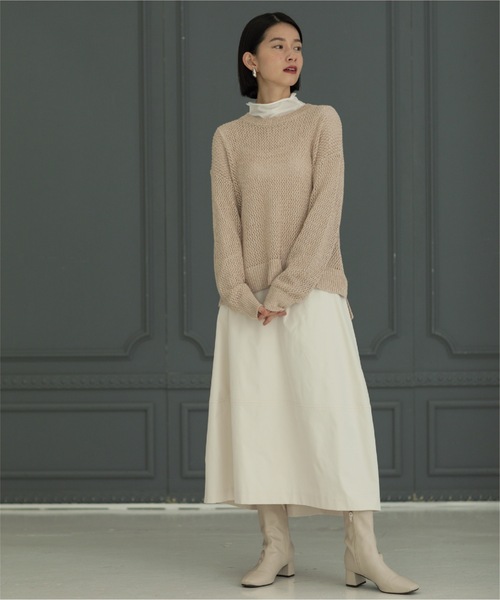 OPAQUE.CLIP（オペークドットクリップ）の「◆メタリックヤーン メッシュワイドニット【洗濯機洗い可】（ニット/セーター・レディース・ホワイト系6/サックスブルー系5/ベージュ系9・38/36/42/40）」の16枚目の写真