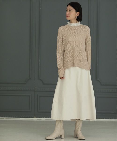 OPAQUE.CLIP（オペークドットクリップ）の「◆メタリックヤーン メッシュワイドニット【洗濯機洗い可】（ニット/セーター・レディース・ホワイト系6/サックスブルー系5/ベージュ系9・38/36/42/40）」の17枚目の写真