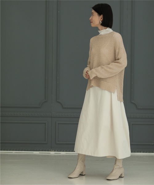 OPAQUE.CLIP（オペークドットクリップ）の「◆メタリックヤーン メッシュワイドニット【洗濯機洗い可】（ニット/セーター・レディース・ホワイト系6/サックスブルー系5/ベージュ系9・38/36/42/40）」の18枚目の写真