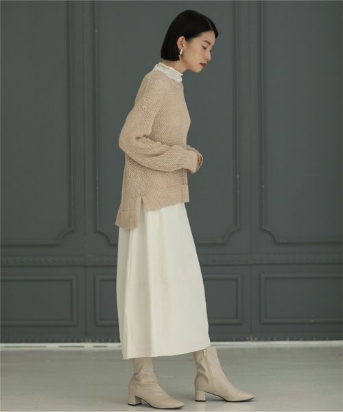 OPAQUE.CLIP（オペークドットクリップ）の「◆メタリックヤーン メッシュワイドニット【洗濯機洗い可】（ニット/セーター・レディース・ホワイト系6/サックスブルー系5/ベージュ系9・38/36/42/40）」の19枚目の写真