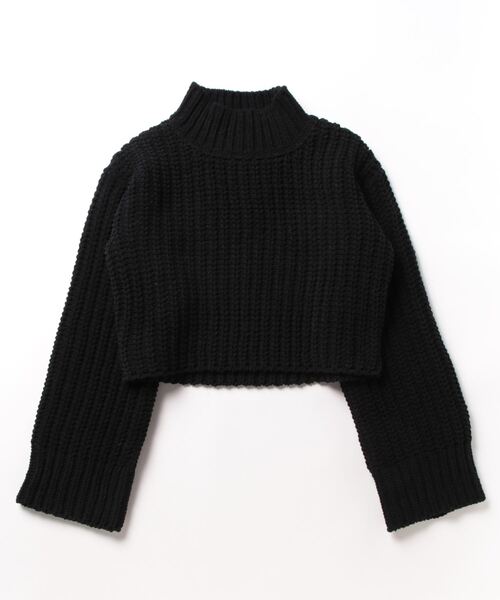 SLY（スライ）の「MOLE YARN CROP TOPS モールヤン クロップ トップス（ニット/セーター・レディース・ブラック/アイボリー/ダークグレー/クリアレッド・FREE）」の22枚目の写真