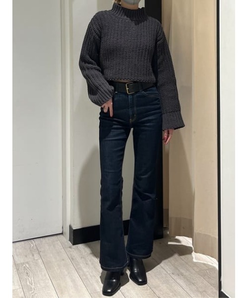 SLY（スライ）の「MOLE YARN CROP TOPS モールヤン クロップ トップス（ニット/セーター・レディース・ブラック/アイボリー/ダークグレー/クリアレッド・FREE）」の15枚目の写真