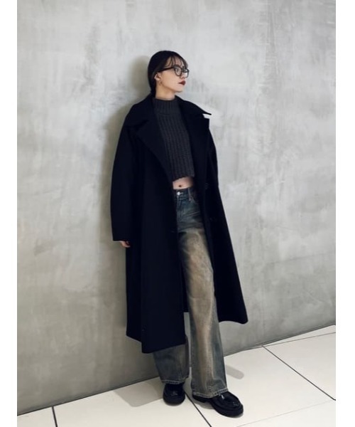 SLY（スライ）の「MOLE YARN CROP TOPS モールヤン クロップ トップス（ニット/セーター・レディース・ブラック/アイボリー/ダークグレー/クリアレッド・FREE）」の13枚目の写真