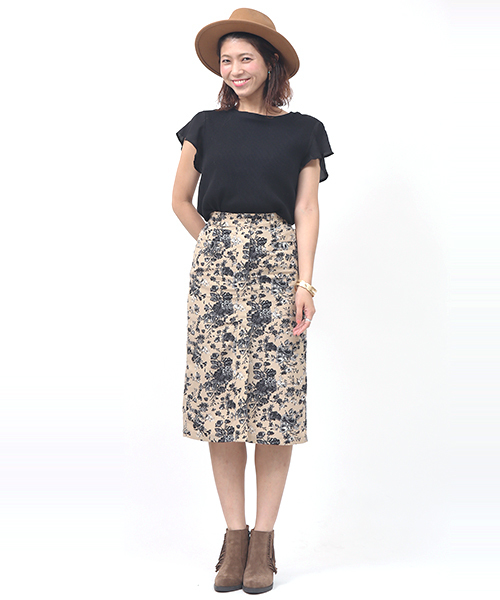 mystic(ミスティック)の「花柄タイトスカート(スカート・レディース・カーキ/ベージュ/ブラック・フリ-)」の17枚目の写真