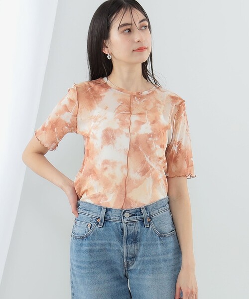 Ray BEAMS（レイビームス）の「Ray BEAMS / プリント チュール メロー Tシャツ（Tシャツ/カットソー・レディース・グレー/ブラウン・ONE SIZE）」の19枚目の写真