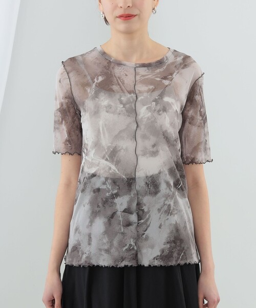 Ray BEAMS（レイビームス）の「Ray BEAMS / プリント チュール メロー Tシャツ（Tシャツ/カットソー・レディース・グレー/ブラウン・ONE SIZE）」の20枚目の写真