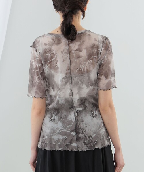 Ray BEAMS（レイビームス）の「Ray BEAMS / プリント チュール メロー Tシャツ（Tシャツ/カットソー・レディース・グレー/ブラウン・ONE SIZE）」の22枚目の写真