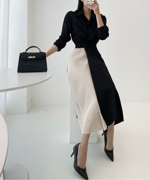 ❤️専用HIROMI TSUYOSHI チェックベスト切替えワンピース　1 ✨ 美品】HIROMI TSUYOSHI チェックベスト切替えワンピース 1