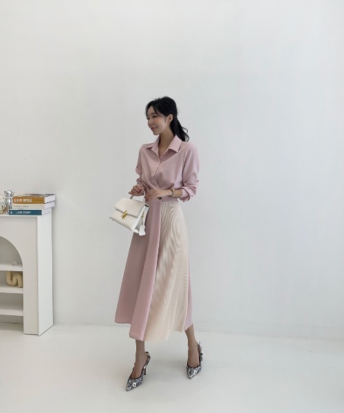 Haru 23区 ノーカラージャケット&プリーツワンピース ネイビー セール】 【VERYコラボ】トリアセダブルジョーゼット つけ襟