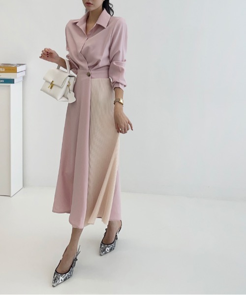 プロフ必読☆プリーツプリーズ☆バウンスワンピース☆バイカラー 中古・古着通販】PLEATS PLEASE (プリーツプリーズ) バイカラー