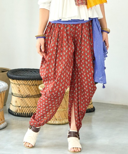 チャイハネ（チャイハネ）の「【チャイハネ】サルカムパンツ（その他パンツ・レディース・イエロー/カーキ/レッド・FREE）」の3枚目の写真