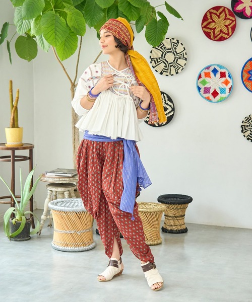 チャイハネ（チャイハネ）の「【チャイハネ】サルカムパンツ（その他パンツ・レディース・イエロー/カーキ/レッド・FREE）」の15枚目の写真