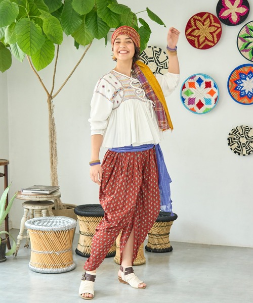 チャイハネ（チャイハネ）の「【チャイハネ】サルカムパンツ（その他パンツ・レディース・イエロー/カーキ/レッド・FREE）」の8枚目の写真