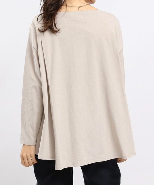 GLOBAL WORK Smile Seed Store（グローバルワーク スマイルシードストア）の「コットンアシメフレアTシャツ長袖/984085（Tシャツ/カットソー・レディース・オフホワイト/グレー系その他/ブラック/ライトベージュ・LARGE/SMALL/MEDIUM/X-LARGE）」の20枚目の写真