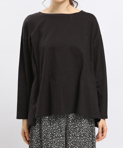 GLOBAL WORK Smile Seed Store（グローバルワーク スマイルシードストア）の「コットンアシメフレアTシャツ長袖/984085（Tシャツ/カットソー・レディース・オフホワイト/グレー系その他/ブラック/ライトベージュ・LARGE/SMALL/MEDIUM/X-LARGE）」の21枚目の写真