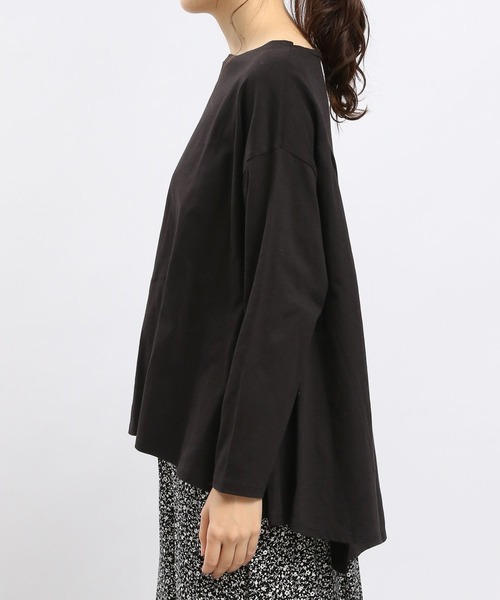 GLOBAL WORK Smile Seed Store（グローバルワーク スマイルシードストア）の「コットンアシメフレアTシャツ長袖/984085（Tシャツ/カットソー・レディース・オフホワイト/グレー系その他/ブラック/ライトベージュ・LARGE/SMALL/MEDIUM/X-LARGE）」の22枚目の写真