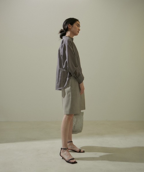 SALON adam et rope' コットンシルクシアーギャザーブラウス ZOZOTOWN限定】コットンシルクシアーギャザーブラウス（シャツ
