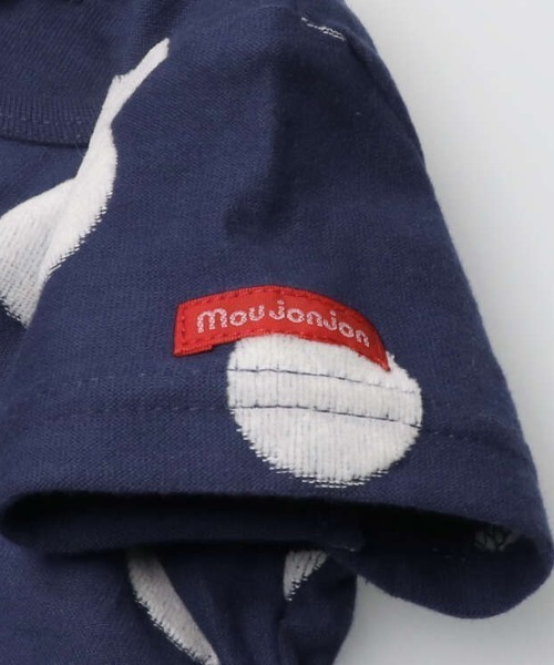 Moujonjon（ムージョンジョン）の「水玉ジャガード切替ワンピース（ワンピース・キッズ・ネイビー/オフホワイト・90/100/110/120/80/130/140）」の6枚目の写真
