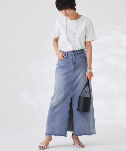 RASW（ラス）の「[RASW]デニムスリットスカート（デニムスカート・レディース・サックスブルー/ブラック・L/M/S）」の22枚目の写真