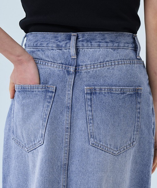 RASW（ラス）の「[RASW]デニムスリットスカート（デニムスカート・レディース・サックスブルー/ブラック・L/M/S）」の9枚目の写真