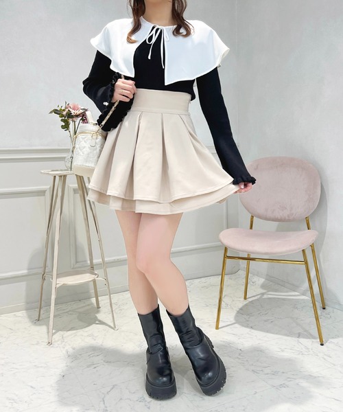 apres jour(アプレジュール)の「ケープ+フレアスリーブニット【ZOZOTOWN限定アイテム】(ニット/セーター・レディース・アイボリー/ブラック・X-LARGE/フリー)」の3枚目の写真