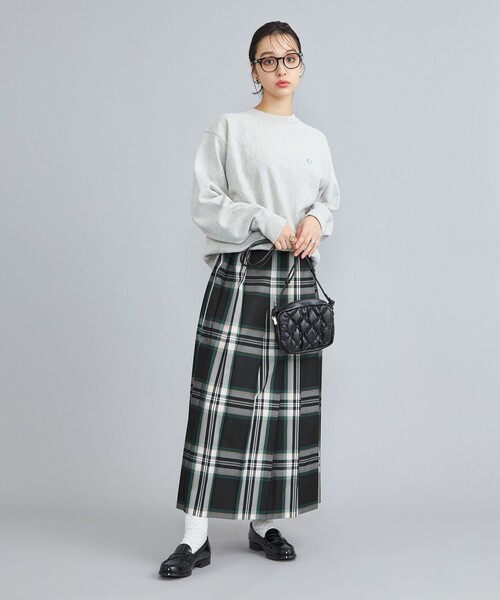 coen（コーエン）の「アソートチェックプリーツスカート（スカート・レディース・オフホワイト/ダークグレー/コバルトブルー・M/L）」の4枚目の写真
