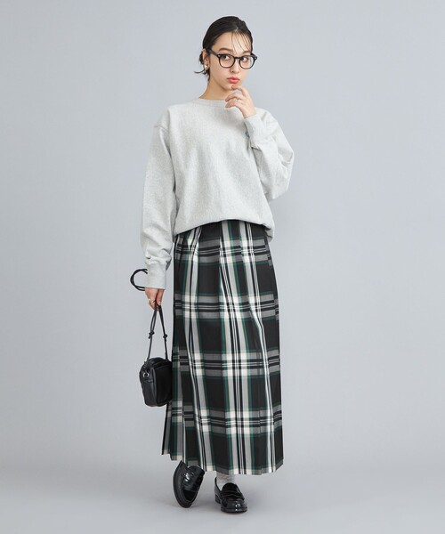 coen（コーエン）の「アソートチェックプリーツスカート（スカート・レディース・オフホワイト/ダークグレー/コバルトブルー・M/L）」の5枚目の写真