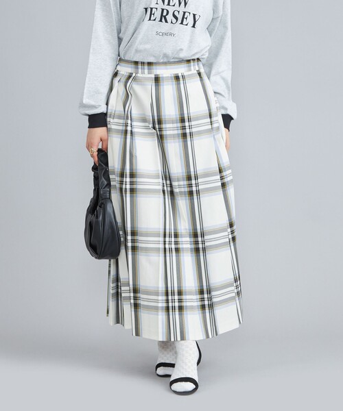 coen（コーエン）の「アソートチェックプリーツスカート（スカート・レディース・オフホワイト/ダークグレー/コバルトブルー・M/L）」の8枚目の写真