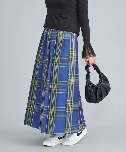 coen（コーエン）の「アソートチェックプリーツスカート（スカート・レディース・オフホワイト/ダークグレー/コバルトブルー・M/L）」の15枚目の写真