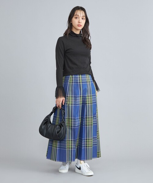 coen（コーエン）の「アソートチェックプリーツスカート（スカート・レディース・オフホワイト/ダークグレー/コバルトブルー・M/L）」の16枚目の写真