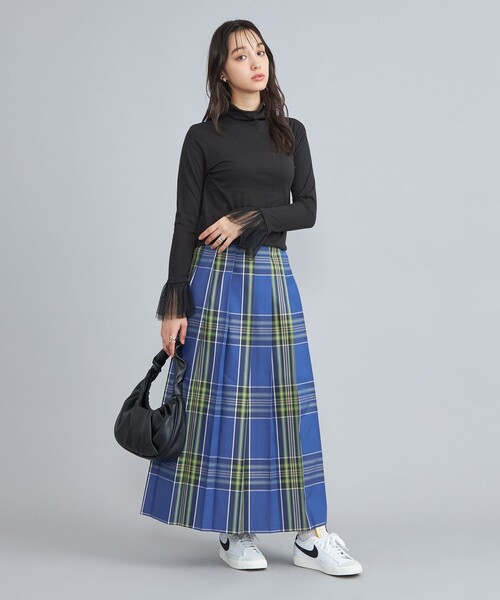 coen（コーエン）の「アソートチェックプリーツスカート（スカート・レディース・オフホワイト/ダークグレー/コバルトブルー・M/L）」の17枚目の写真
