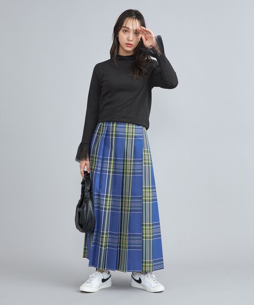 coen（コーエン）の「アソートチェックプリーツスカート（スカート・レディース・オフホワイト/ダークグレー/コバルトブルー・M/L）」の18枚目の写真
