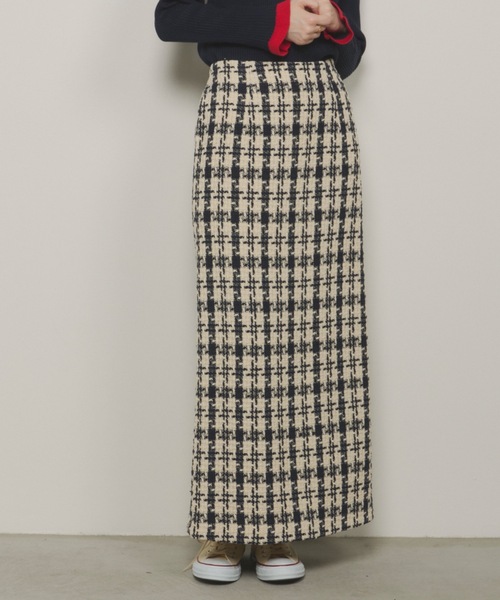 Unitage（ユニテージ）の「ツイードチェックロングスカート（スカート・レディース・ネイビー/グリーン・FREE）」の8枚目の写真