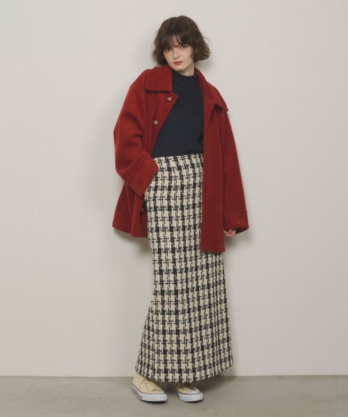 Unitage（ユニテージ）の「ツイードチェックロングスカート（スカート・レディース・ネイビー/グリーン・FREE）」の13枚目の写真