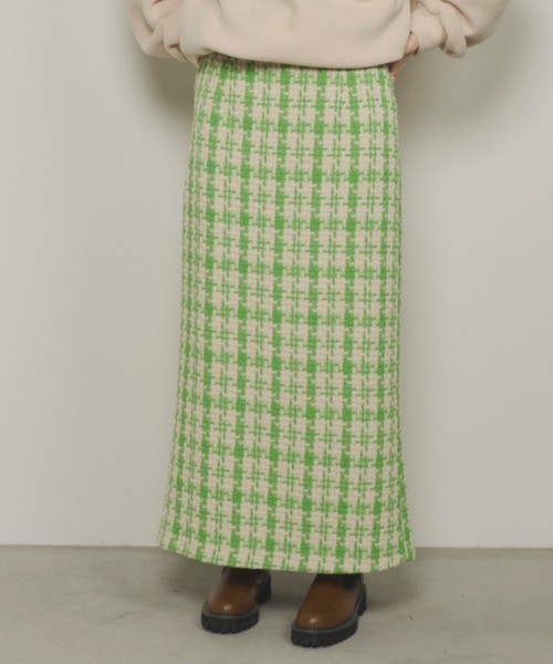 Unitage（ユニテージ）の「ツイードチェックロングスカート（スカート・レディース・ネイビー/グリーン・FREE）」の11枚目の写真