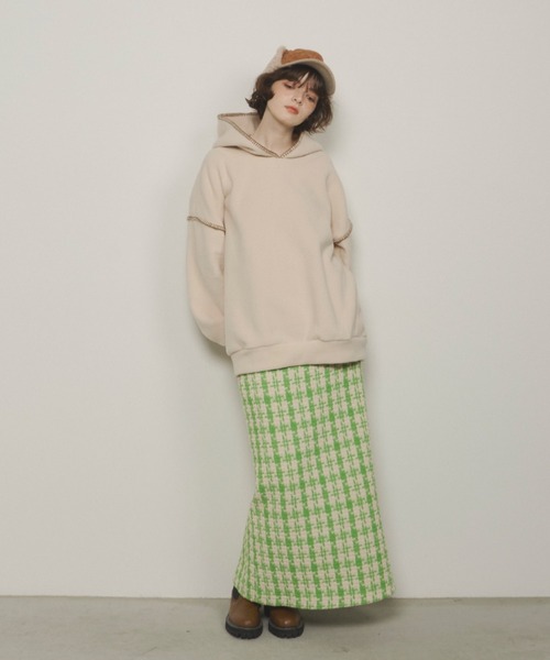 Unitage（ユニテージ）の「ツイードチェックロングスカート（スカート・レディース・ネイビー/グリーン・FREE）」の10枚目の写真