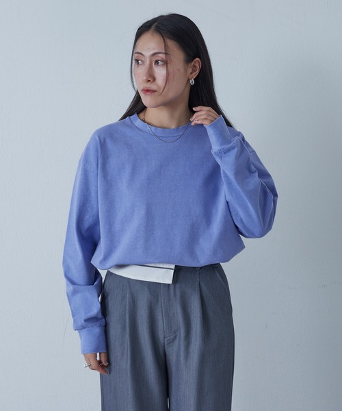 COLONY 2139(コロニートゥーワンスリーナイン)の「10/天竺長袖Tシャツ(Tシャツ/カットソー・レディース・ライム/オフホワイト/ブルー・FREE)」の18枚目の写真