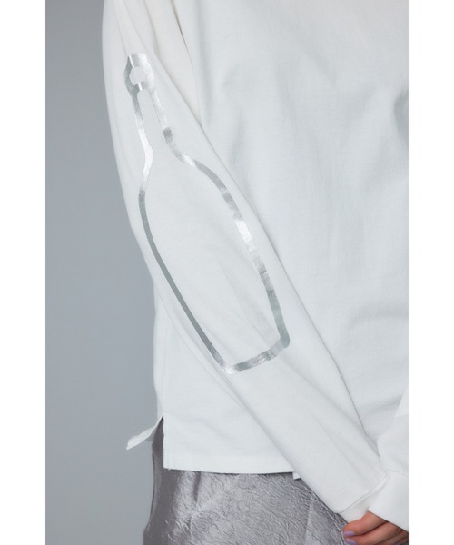 HeRIN.CYE(ヘリンドットサイ)の「Wine long T-shirt ワインロングTシャツ(Tシャツ/カットソー・レディース・ホワイト/ブラック・FREE)」の11枚目の写真