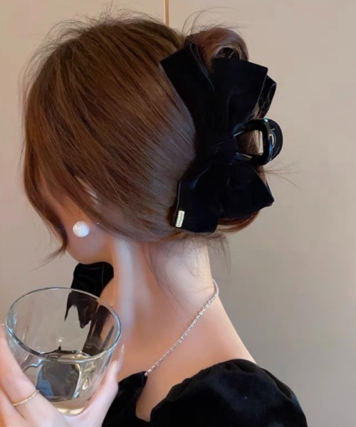 2まで　●ヘアリボン　専用 ベロアリボンヘアクリップ（バレッタ/ヘアクリップ）｜E&C